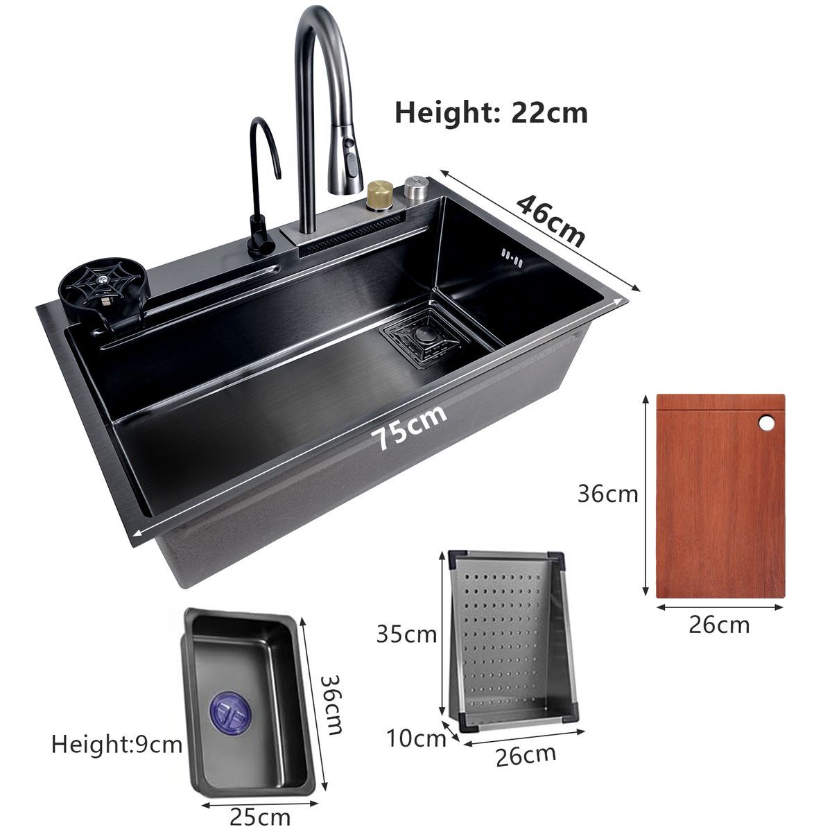 304 Stainless steel Kitchen Sink, Multifunctional Drop in large Sink